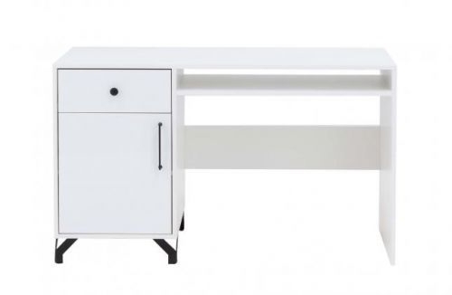 MBLR, SNOW SN 9 psací stůl, bílý lesk/bílá