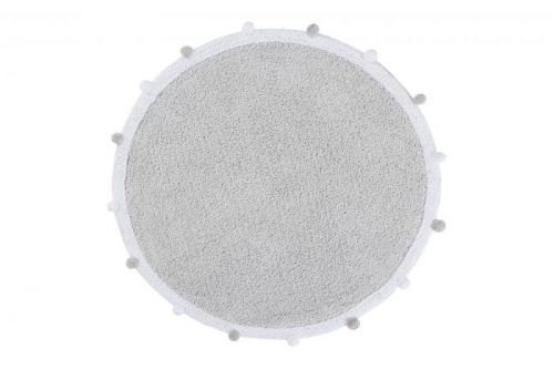 Lorena Canals koberce Ručně tkaný kusový koberec Bubbly Light Grey - 120x120 kruh cm Šedá