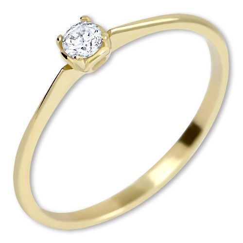 Brilio Zásnubní prsten ze žlutého zlata s krystalem 226 001 01036 55 mm