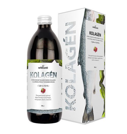 Kolagén – hydrolyzovaný kolagén (marine collagen) s morským elastínom v šťave z červeného hrozna 500 ml