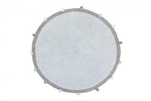 Lorena Canals koberce Ručně tkaný kusový koberec Bubbly Soft Blue - 120x120 kruh cm Šedá