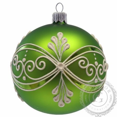 Koule zelená bílé ornamenty