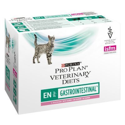 Purina Pro Plan Veterinary Diets Feline EN s lososem - 10 x 85 g