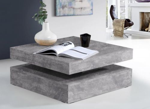 Konferenční stolek COFFEE TABLE, světle šedý beton