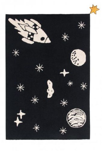 Lorena Canals koberce Ručně tkaný kusový koberec Universe - 140x200 cm Černá