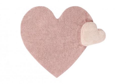 Lorena Canals koberce Ručně tkaný kusový koberec Puffy Love - 160x180 srdce cm Růžová