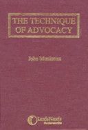 Technique of Advocacy (Munkman John)(Pevná vazba)