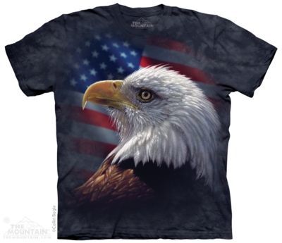 Tričko unisex The Mountain American Pride Eagle - modré, S