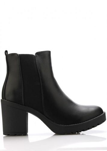 Černé boty na podpatku s elastickou částí Claudia Ghizzani Velikost: 38