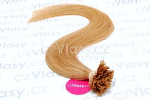 Indické vlasy na metodu keratin odstín 27 Délka: 50 cm, Hmotnost: 0,8 g/pramínek, REMY