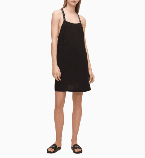 Plážové šaty KW0KW01010-BEH černá - Calvin Klein - L - černá