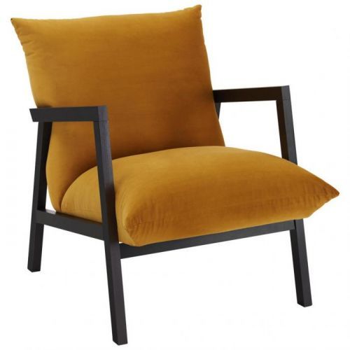 Křeslo Dřevo Textil Žlutá Barvy Wenge Carryhome