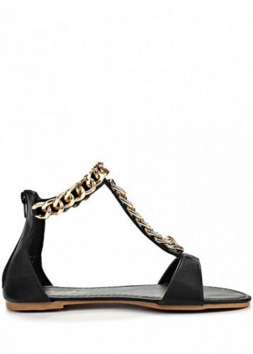Vyšší černé sandály s řetězem Claudia Ghizzani 36 - 36