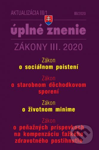Aktualizácia III/1 - 13. dôchodok, Sociálne poistenie, Dôchodkové sporenie - Poradca s.r.o.