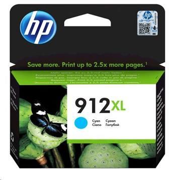 HP 912XL High Yield Cyan Original Ink Cartridge, 3YL81AE