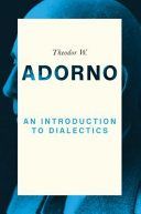 Introduction to Dialectics (Adorno Theodor W.)(Paperback)