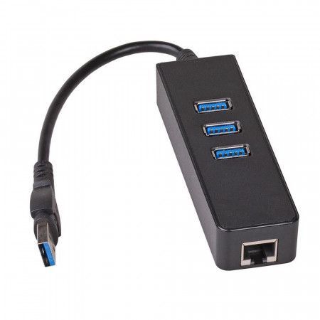 Akyga Hub USB 3.0 3-porty + RJ45, AK-AD-32
