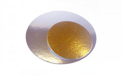 Dortová podložka zlatá a stříbrná (oboustranná) kruh - 35 cm - FunCakes