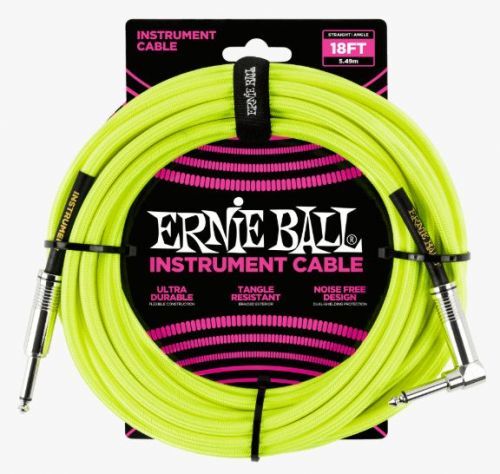 Ernie Ball P06085 Braided Cable 18 SA Neon Yellow