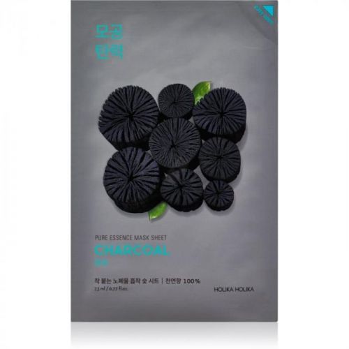 Holika Holika Pure Essence Mask Sheet Charcoal čisticí plátýnková maska s aktivním uhlím