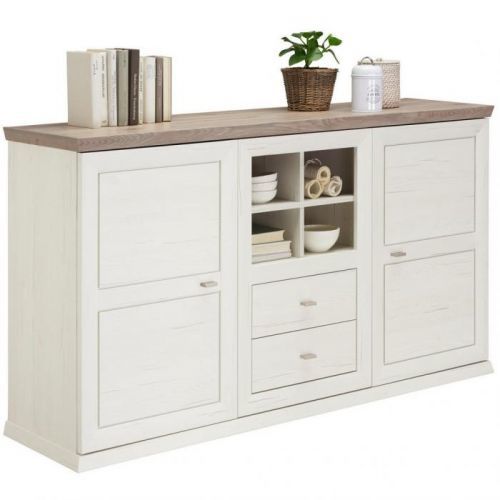 Komoda Sideboard Šedá Bílá Hom`in