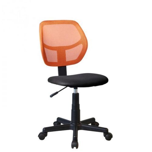 TEMPO KONDELA Otočná židle, oranžová / černá, MESH