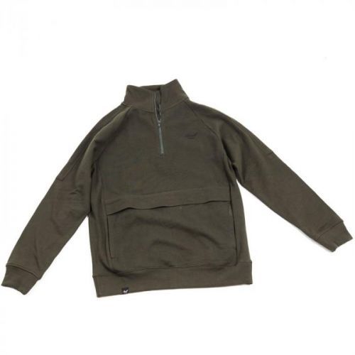 mikina REELL - Track Half Zip Crewneck Dark Olive (DARK OLIVE) velikost: M