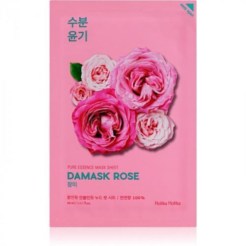 Holika Holika Pure Essence Mask Sheet Damask Rose plátýnková maska s hydratačním a revitalizačním účinkem