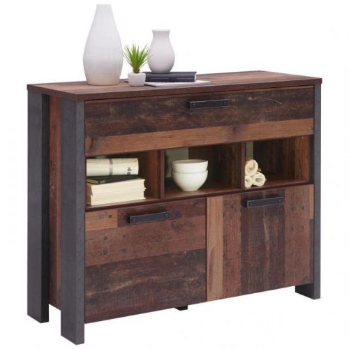 Komoda Hnědá Tmavě Šedá Tmavě Hnědá Carryhome