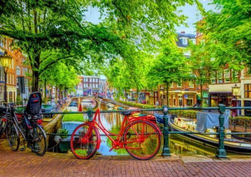 Blue Bird Puzzle 1000 Dílků The Red Bike In Amsterdam