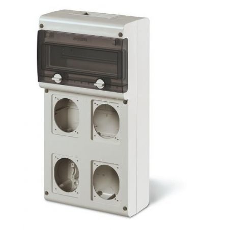 SCAME 632.4500 - zásuvková skříň BLOCK 4 se čtyřmi otvory - 11DIN