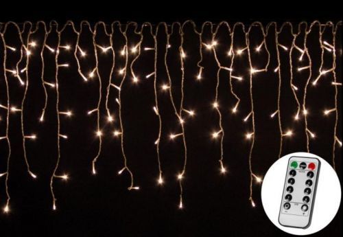 VOLTRONIC® Vánoční světelný déšť 200 LED teple bílá - 5 m + ovladač