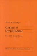 Critique of Cynical Reason (Sloterdijk Peter)(Paperback)
