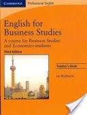 English for Business Studies Teacher's Book - A Course for Business Studies and Economics Students (Mackenzie Ian)(Paperback)