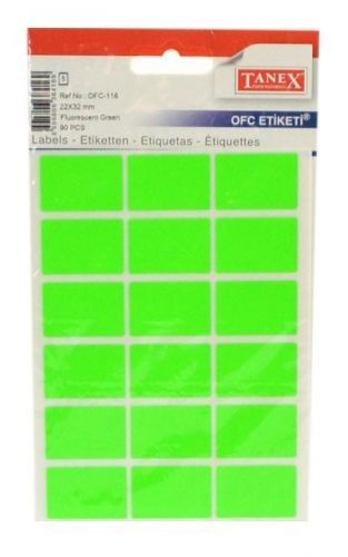 Etikety v sáčku 22 x 32 mm - neon zelené OFC-116