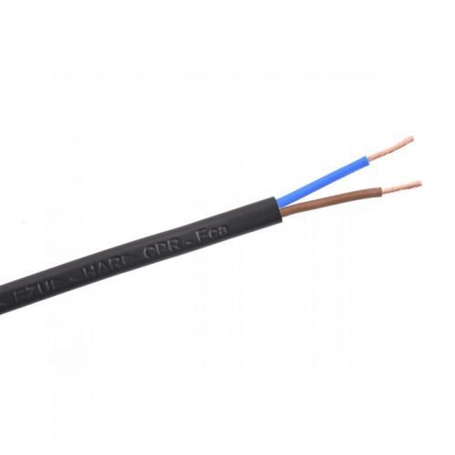 Kabel H03VVH2-F 2x0,75 dvojlinka ovál černá (CYLY 2Dx0,75) metráž