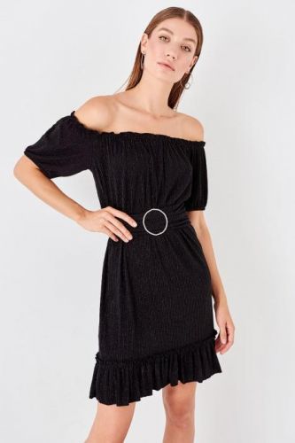 Trendyol Black Accessory Detailed Dress