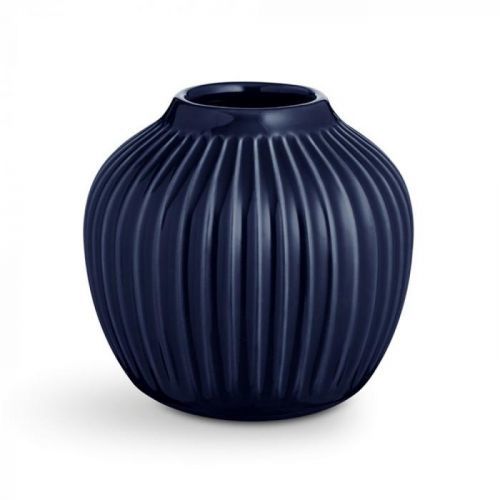Tmavě modrá kameninová váza Kähler Design Hammershoi, výška 12,5 cm