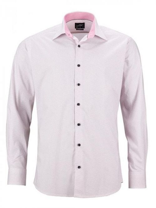 Pánská luxusní košile Diamonds JN670 - Bílá / červená | L