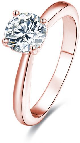 Beneto Růžově pozlacený stříbrný prsten s krystaly AGG201 58 mm