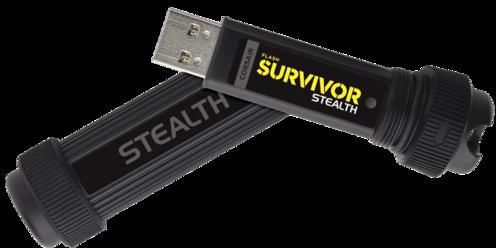 CORSAIR Survivor Stealth 128GB USB3 flash drive kovovy+guma odolny +vojenské zabarvení (čtení max (CMFSS3B-128GB)