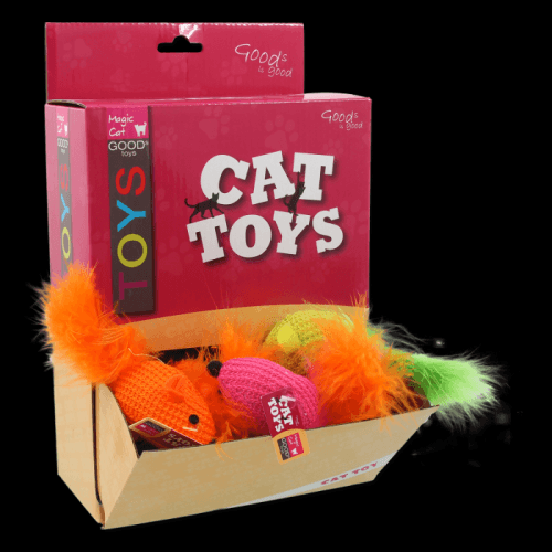 Hračky MAGIC CAT myška bavlněná s catnipem a pírky 6 cm 40ks