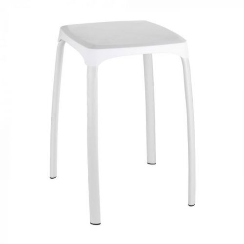 Bílá stolička s nohami z nerezové oceli Wenko Losani