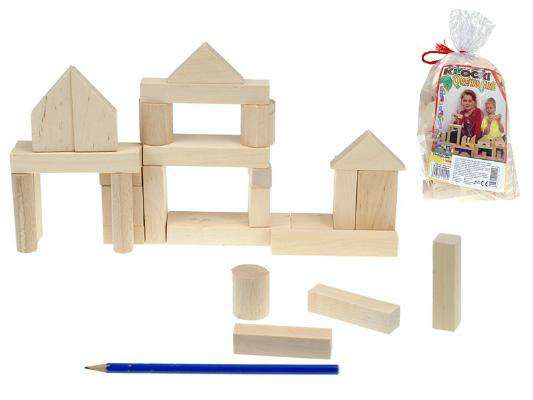 TEDDIES Kostky dřevěné NATURAL 32 kusů