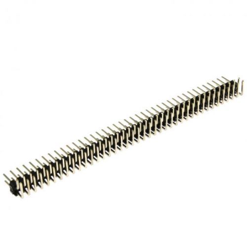 Lámací kolíková lišta dvouřadá 2x40 pinů rm2.54mm pozlacená úhlová 90° xinya 112-a-d r 80g