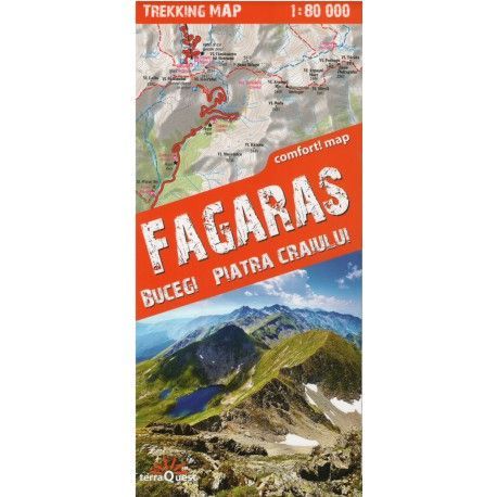 TerraQuest Fagaraš,Bucegi, Piatra Craiului 1:80 000 turistická mapa