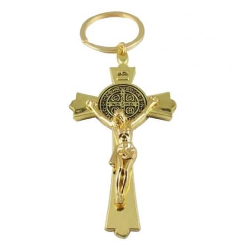 Přívěsek na klíče křížek - stříbrný