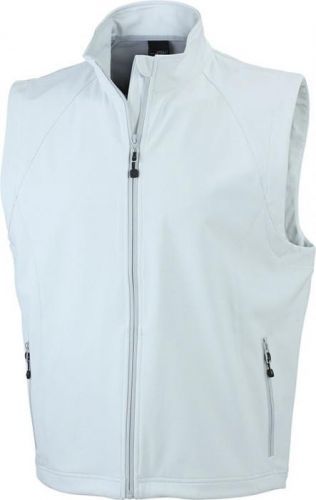 Pánská softshellová vesta JN1022 - Šedo-bílá | M
