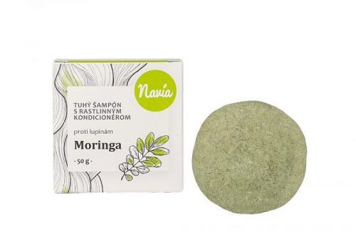 Kvitok Přírodní tuhý šampón s kondicionérem proti lupům Moringa XL 50 g