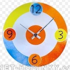 H&H Nástěnné hodiny skleněné pro děti  1152.4,1153.5 kulaté 1152 barevné